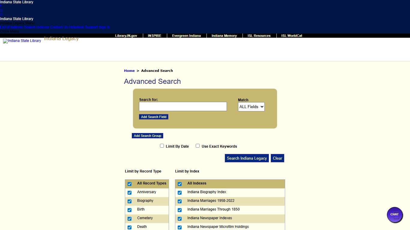 Indiana State Library :: Indiana Legacy